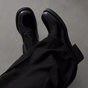 方头德比鞋Cleanfit商务正装休闲鞋子男女同款厚底英伦风皮鞋增高