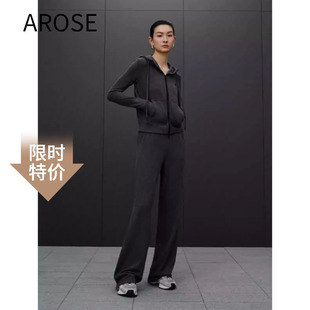 931085 卫衣套装 艾诺丝尚忆官方旗舰店2025秋季 连帽拉链运动针织裤