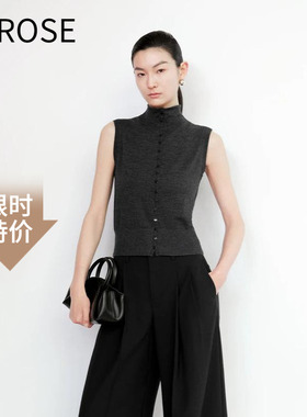 艾诺丝尚忆官方旗舰店2025夏新款显瘦无袖针织衫女毛衫上衣803030