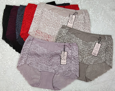 娇婷时尚提花蕾丝莫代尔高腰大版