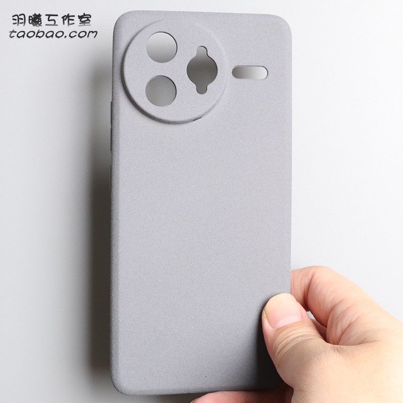 岩砂软壳适用红米K80手机壳粗磨砂颗粒防指纹K80Pro保护套Redmi全包摄像头圆弧边防滑简约硅胶网红ins纯灰色
