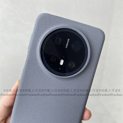 岩砂硅胶软壳适用华为Mate70Pro+镜头大孔手机壳Mate60/50粗磨砂防指纹防滑Mate80ProMax全包圆边简约灰色Air