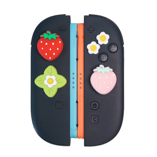 适用于任天堂switch2手柄摇杆帽 摇杆硅胶帽 NS2草莓按键帽保护套