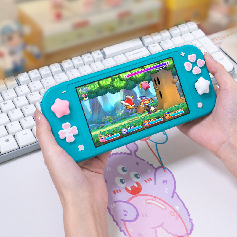 任天堂switchlite硅胶按键贴lite摇杆帽十字方向键帽套爱心款配件图片
