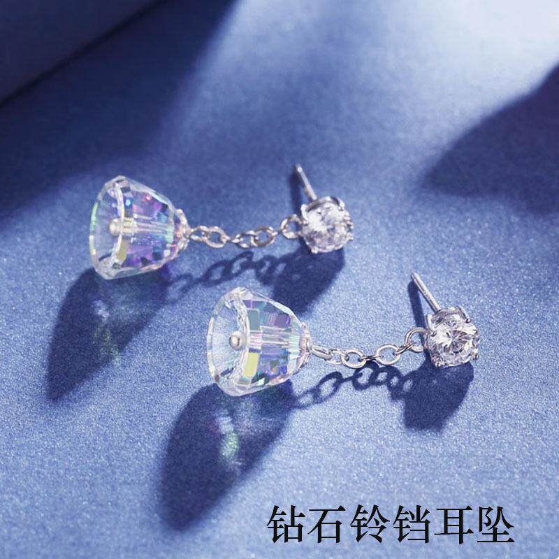 超闪锆石花朵水滴吊坠耳环