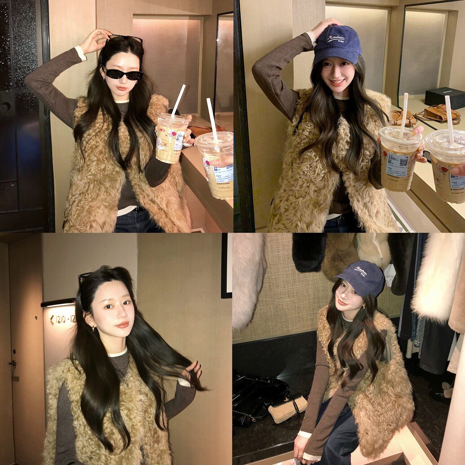 欧尼马甲皮毛一体坎肩202
