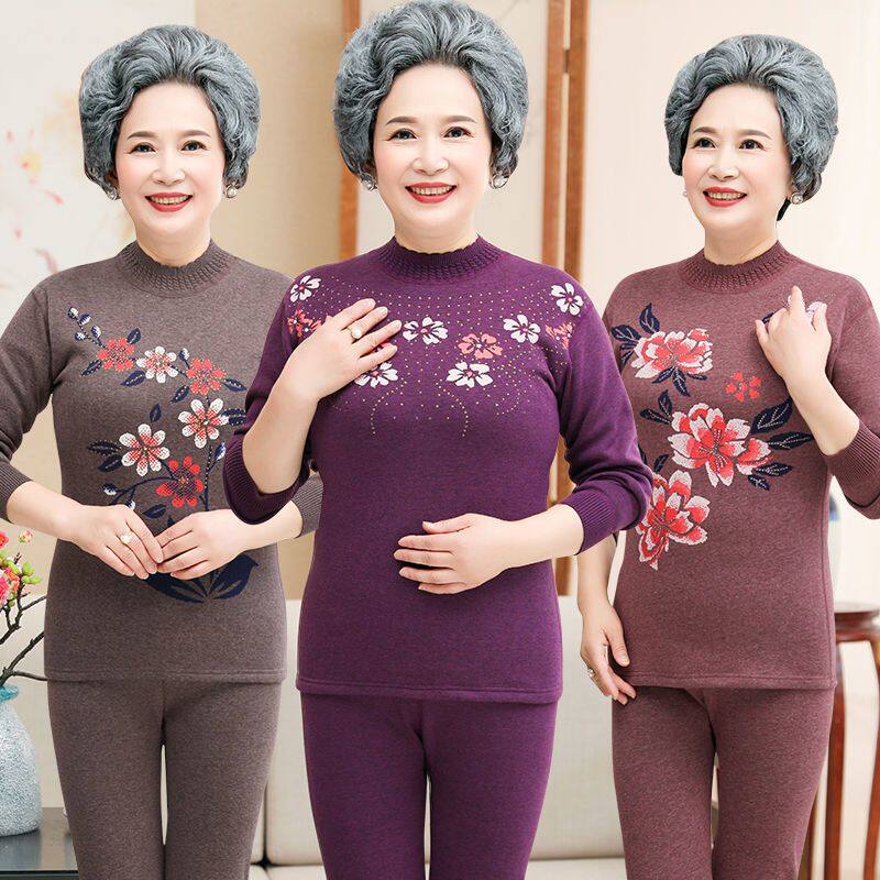 老人保暖内衣女士加绒加