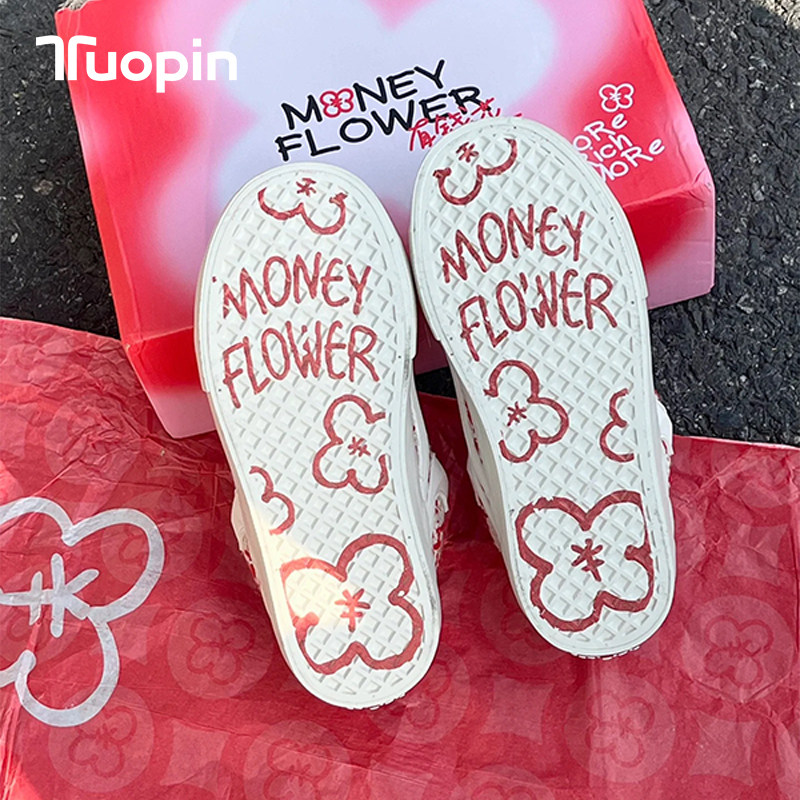 鮀品有钱花板鞋女款2026新款原创小众女鞋子ins潮百搭厚底帆布鞋