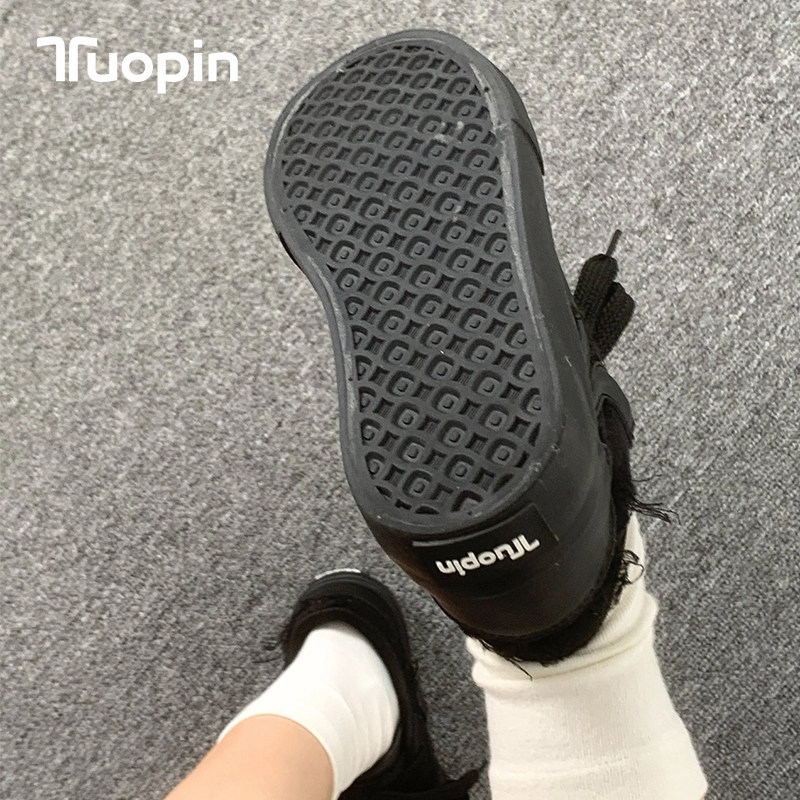 鮀品黑色厚底增高板鞋女款2026新款爆款ins潮百搭时尚休闲女鞋子