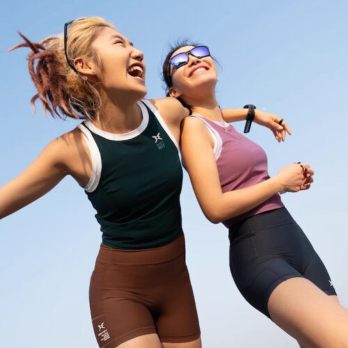 BODYWIT身体智慧飞天女拼色速干短背心透气防磨擦跑步训练马拉松