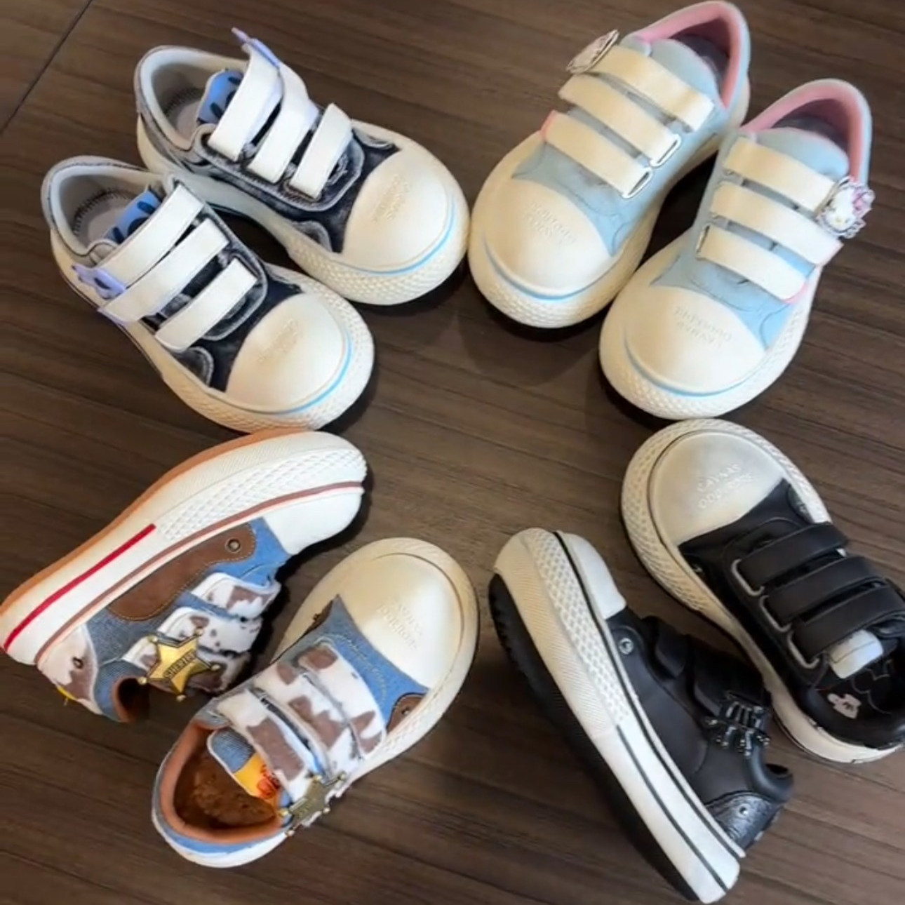 凯蒂猫米奇黑色大头鞋厚底增高牛仔帆布鞋情侣款休闲鞋联名款男鞋