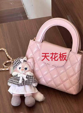 2025新款23K凯莉手柄菱格链条油蜡牛皮kelly单肩斜挎手提女包百搭