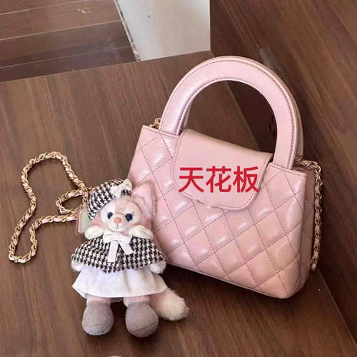 2025新款23K凯莉手柄菱格链条油蜡牛皮kelly单肩斜挎手提女包百搭