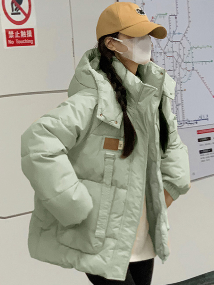 以纯棉A21旗舰店保暖羽绒服女2023棉服新款加厚棉袄冬季外套学生