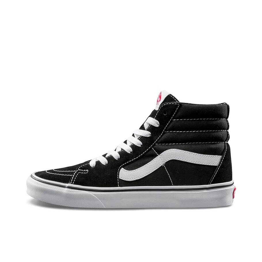Vans 时尚潮流舒适透气帆布高帮 板鞋 男女同款 黑白VN000D5IB8C图片