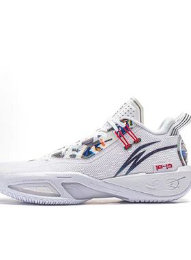 李宁 裂变9 舒适百搭减震防滑低帮篮球鞋 男款 白色 ABPU003-4 BL