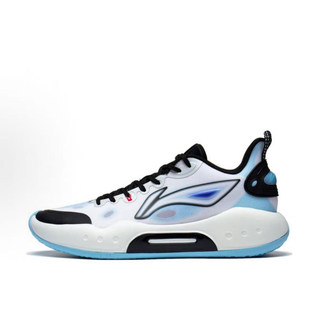 LiNing李宁 驭帅Team减震防滑低帮篮球鞋 男款 白黑 ABPT039-1 BL