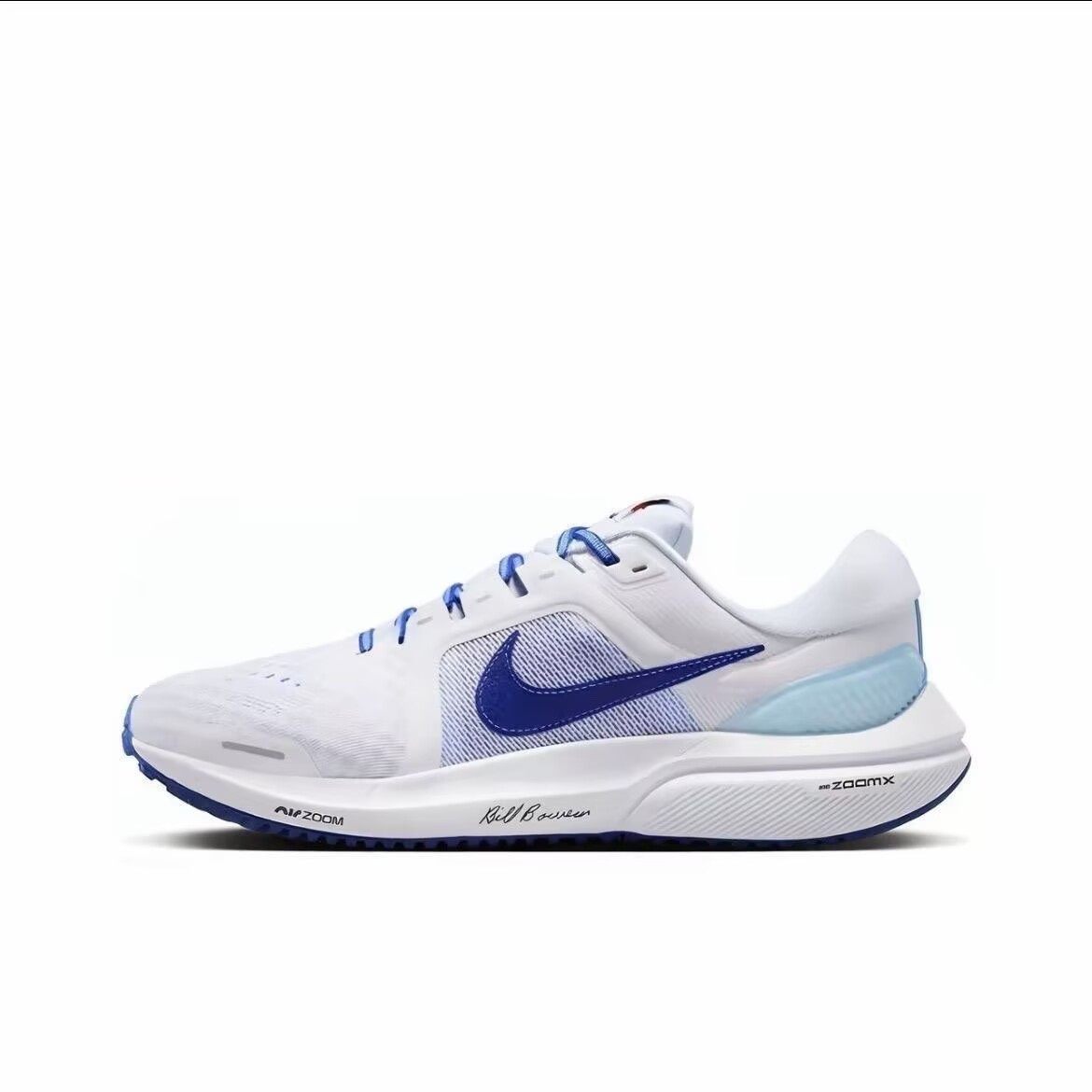 Nike airzoom 织物耐磨舒适低帮跑步鞋 男款白蓝色 FJ0330-100 BL