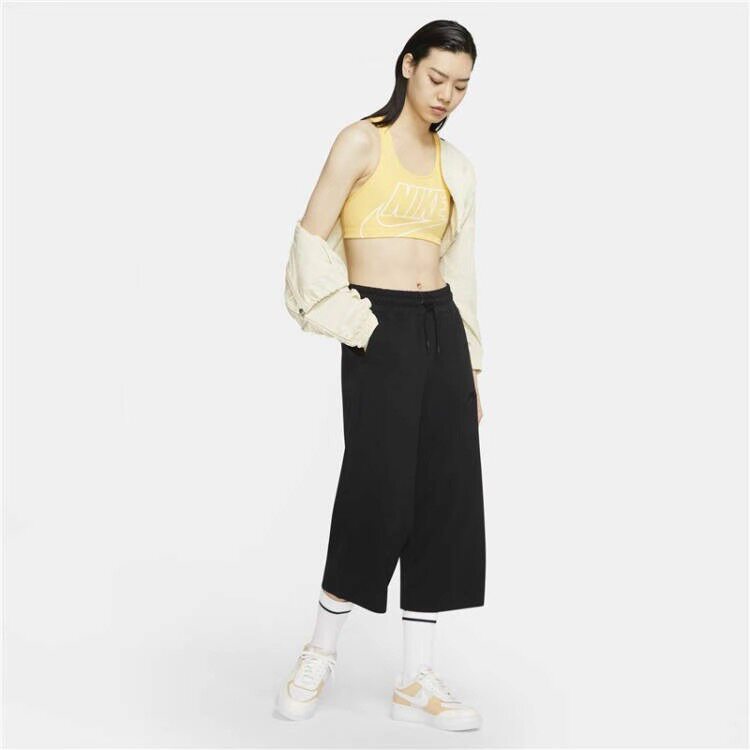 Nike 时尚潮流阔腿设计七分裤针织运动裤 女款 黑色 CJ3749-010BL