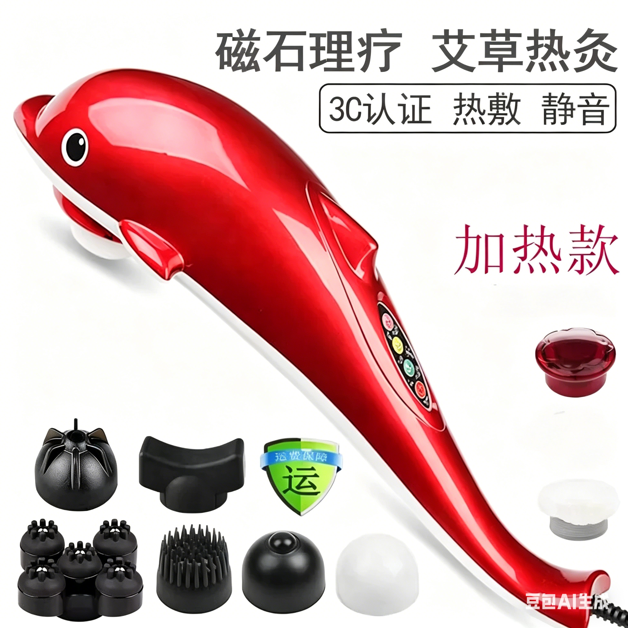 海豚按摩器棒电动肩颈敲打颈椎腰部全身多功能捶背锤震动仪手持式