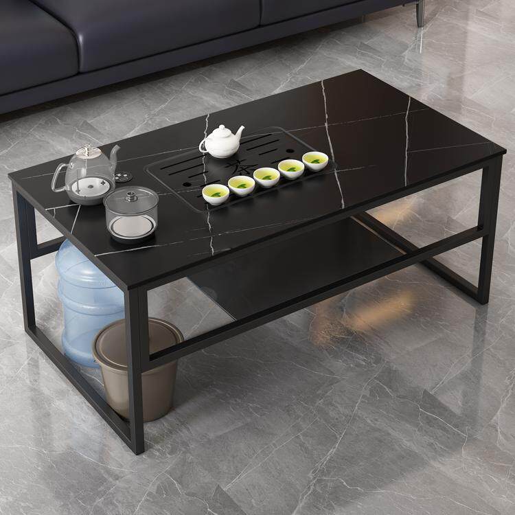 功夫茶几岩板台面现代办公室泡茶桌带烧水壶商务接待茶台配茶具