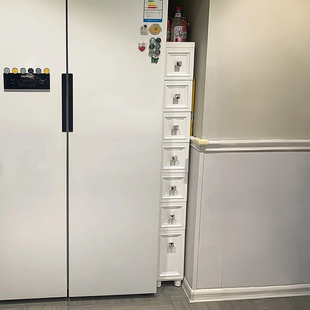 18宽厨房冰箱缝隙收纳柜子抽屉式夹缝置物架14CM小窄柜超窄卫生间