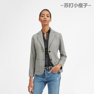 现货 Everlane 女装秋冬款英伦风小个子羊毛复古带垫肩西装外套