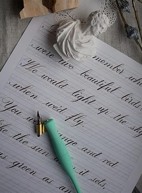 一起练字英文点尖书法纸圆体花体初学者练字纸es/er练习纸100张