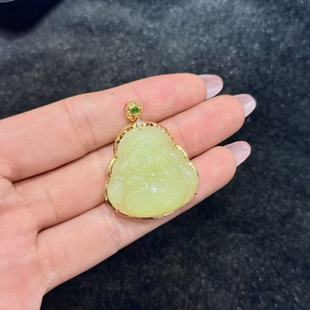 约37 DY一 多样性发货 A4957 12mm 18k和田玉佛公吊坠