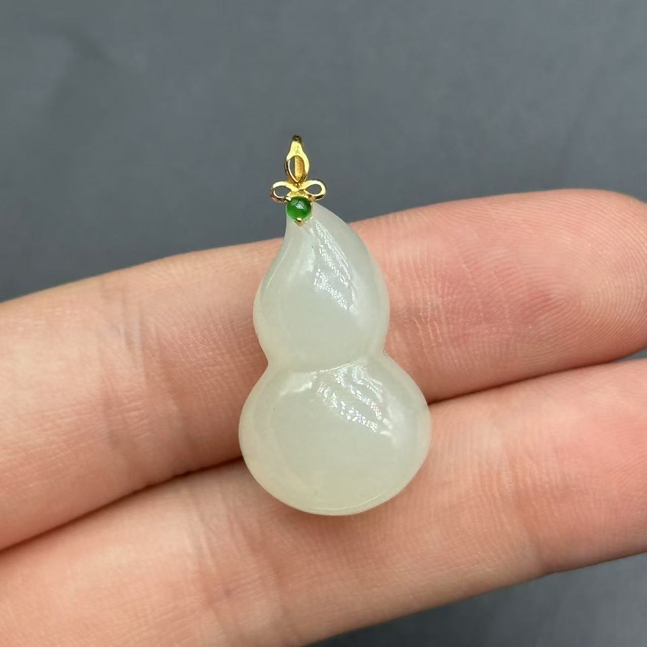 18K和田玉白玉葫芦吊坠-约14*28*11mm-多样性发货-S名-Y1738