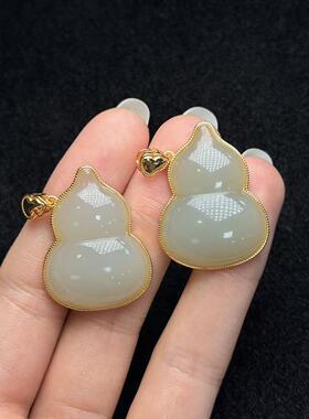 S925和田玉葫芦吊坠-约30×30×6mm-多样性发货-C芮-A5475