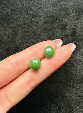 S925和田玉耳钉-约10×10×5mm-多样性发货-F利-A6135