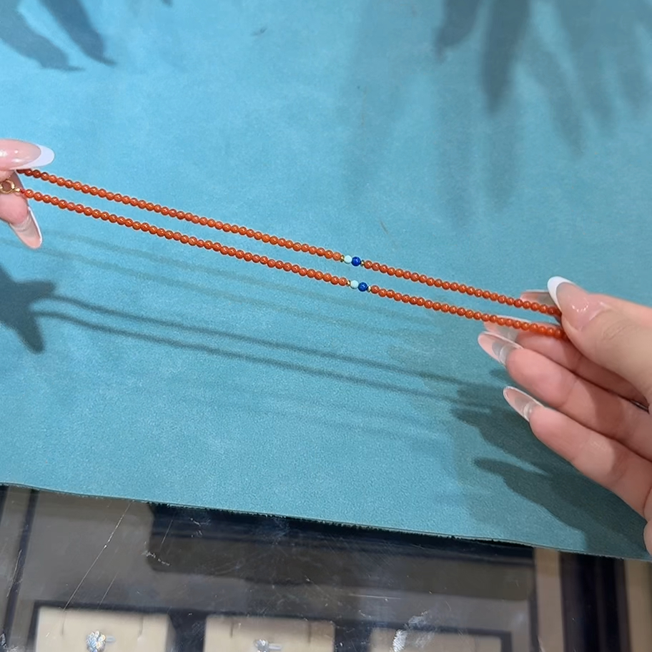 南红（玛瑙）南红DIY项链-约3mm-多样性发货-J东