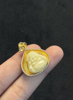 s925蜜蜡吊坠- 约28*24*10mm-多样性发货- F展 B2592