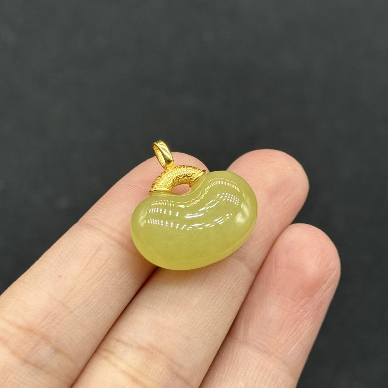 s925银和田玉吊坠-约21*10mm-多样性发货-YSP金-B729