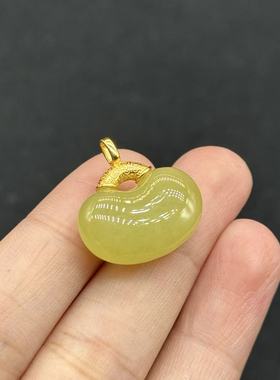 s925银和田玉吊坠-约21*10mm-多样性发货-YSP金-B729