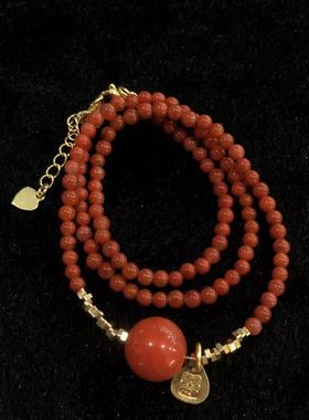 南红（玛瑙）南红圆珠项链-多样性发货-Q奥-B676