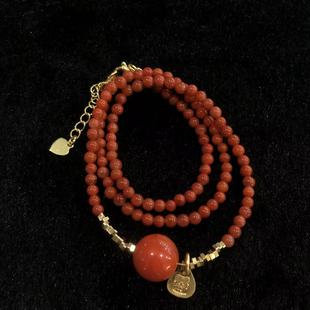 Q奥 南红 多样性发货 南红圆珠项链 B676 玛瑙