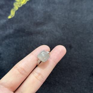 A2333 Y华 S925银和田玉戒指 约11×11×7mm