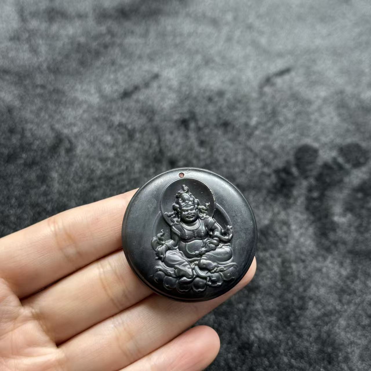 和田玉墨玉黄财吊坠-约40*8mm-多样性发货- ZH玉 B1260