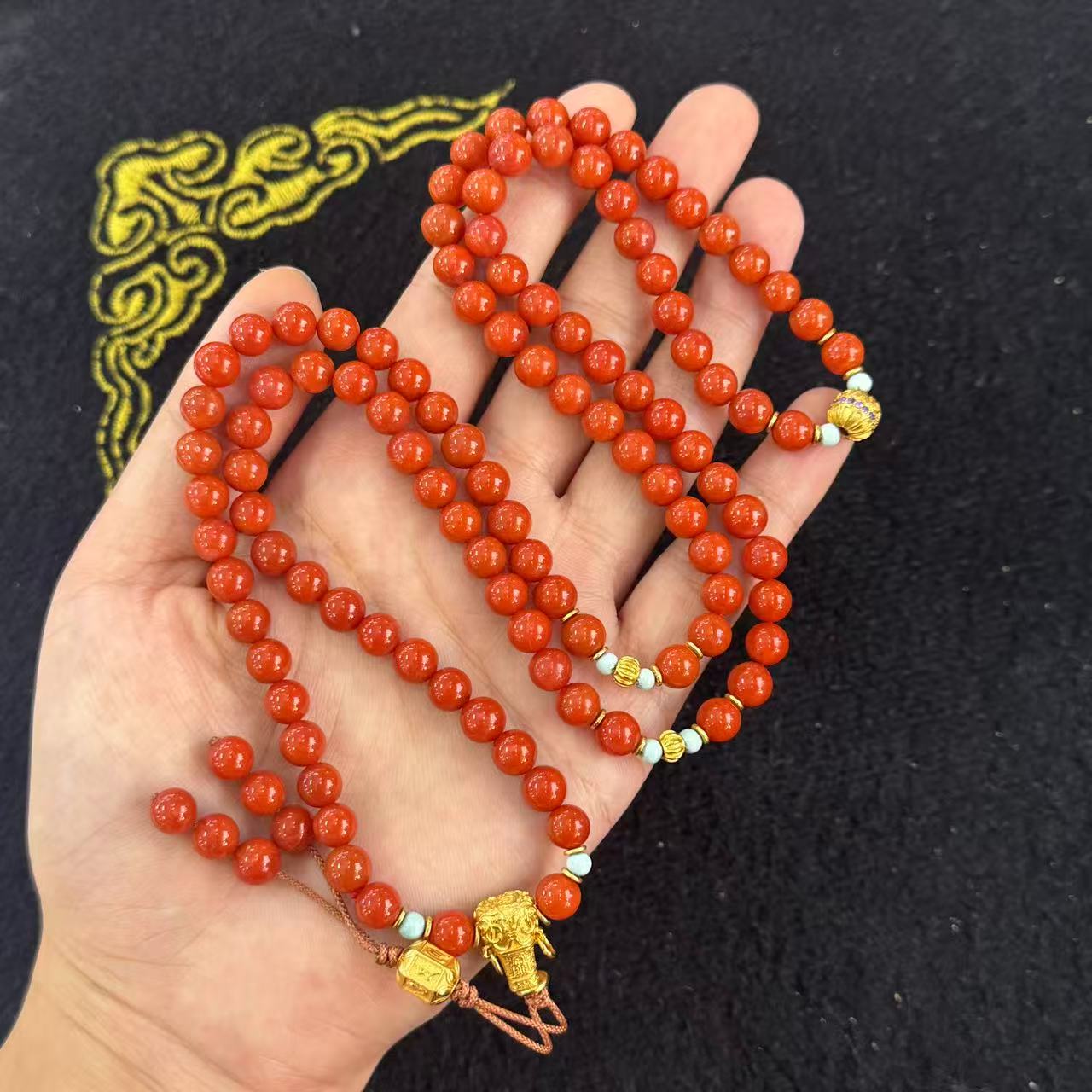 南红（玛瑙）南红DIY项链-约6mm-多样性发货- H祥 B648