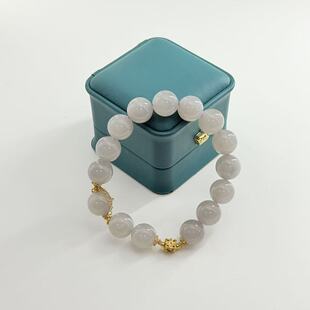 银H 多样性发货 V366 约12mm 和田玉烟紫手串