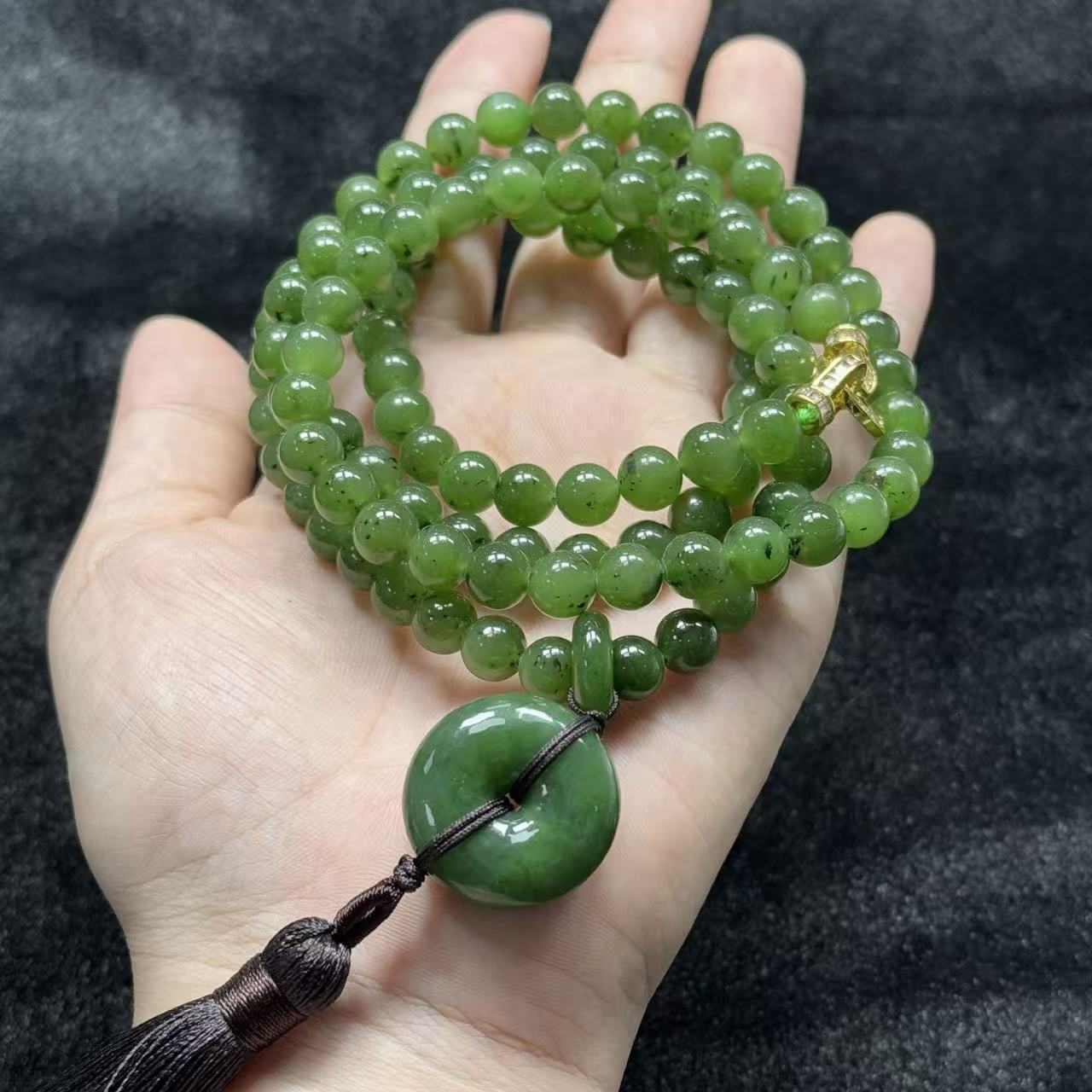 和田玉碧玉项链-约8mm-多样性发货-F八，B2053