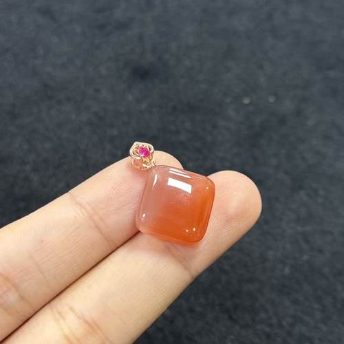 南红（玛瑙）925银南红吊坠-约24*17*7mm-多样性发货-PH臻-B2698