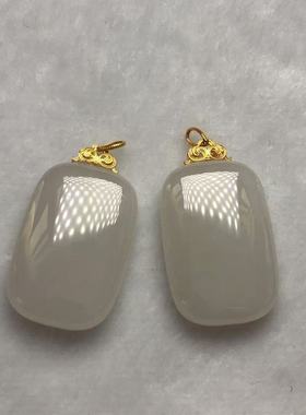 18K和田玉无事牌吊坠-约19*8*29mm-多样性发货-F鸿-Y724