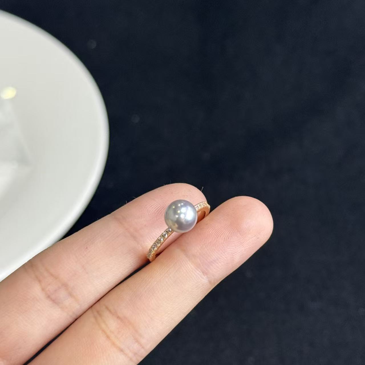s925海水珍珠真多麻戒指约7mm多样性发货-,ZG珍,B5004