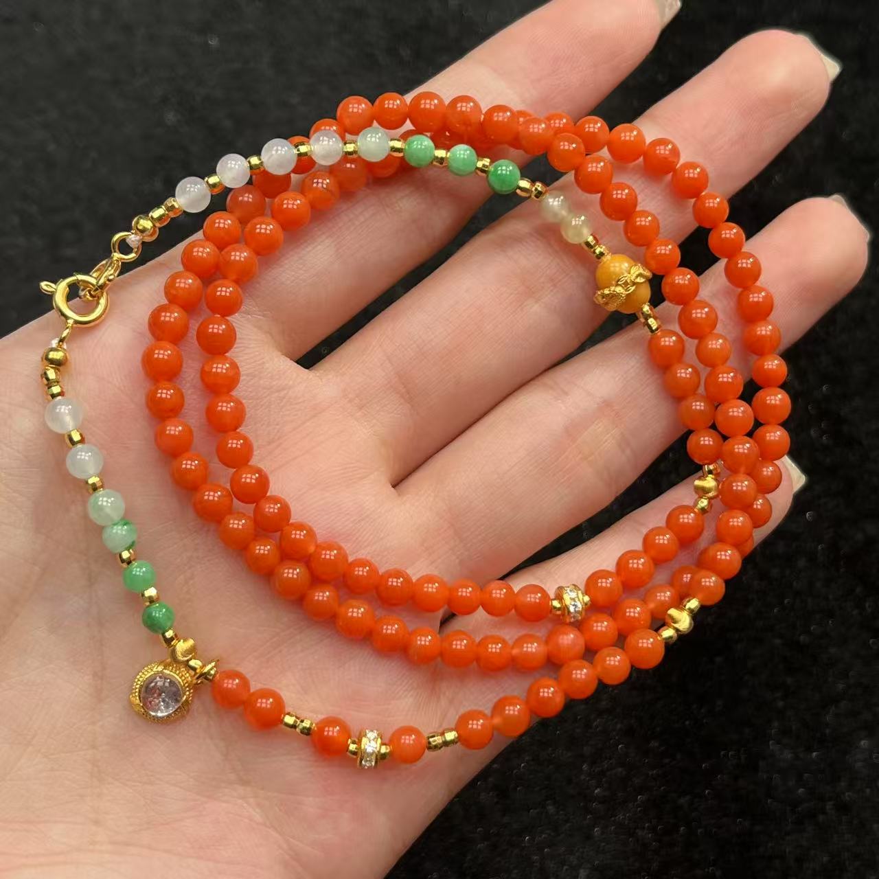 南红（玛瑙）DIY项链-约4mm-多样性发货-Y婕-Y1330