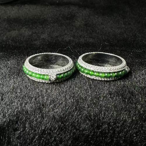 925银翡翠戒指-约3*6mm-多样性发货-L银-Y421