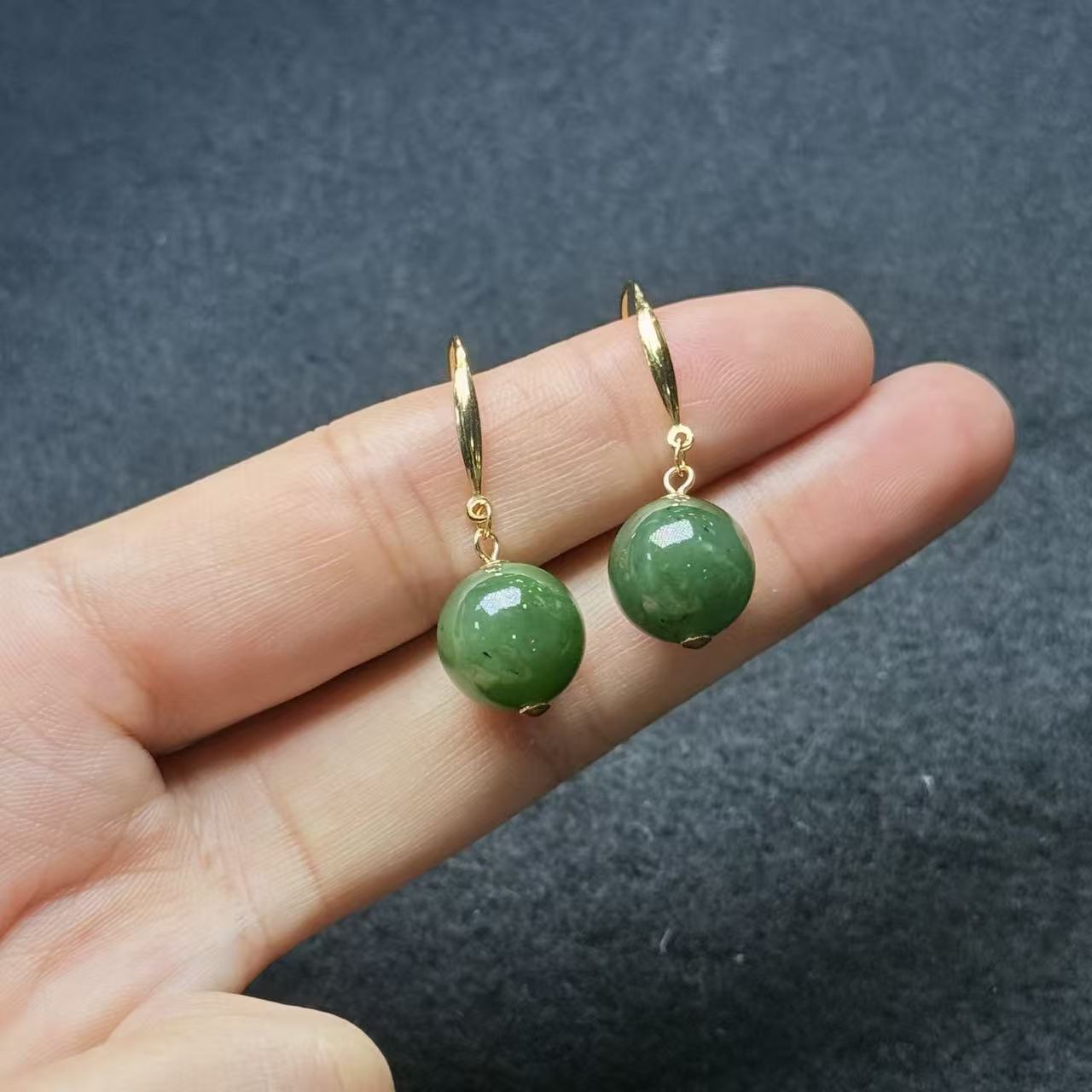 s925银和田玉耳钩，约12mm，多样性发货-Y欣，A209