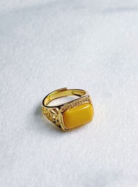 蜜蜡戒指-约13*13*6mm-多样性发货- R祥- A8139